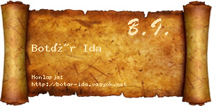 Botár Ida névjegykártya